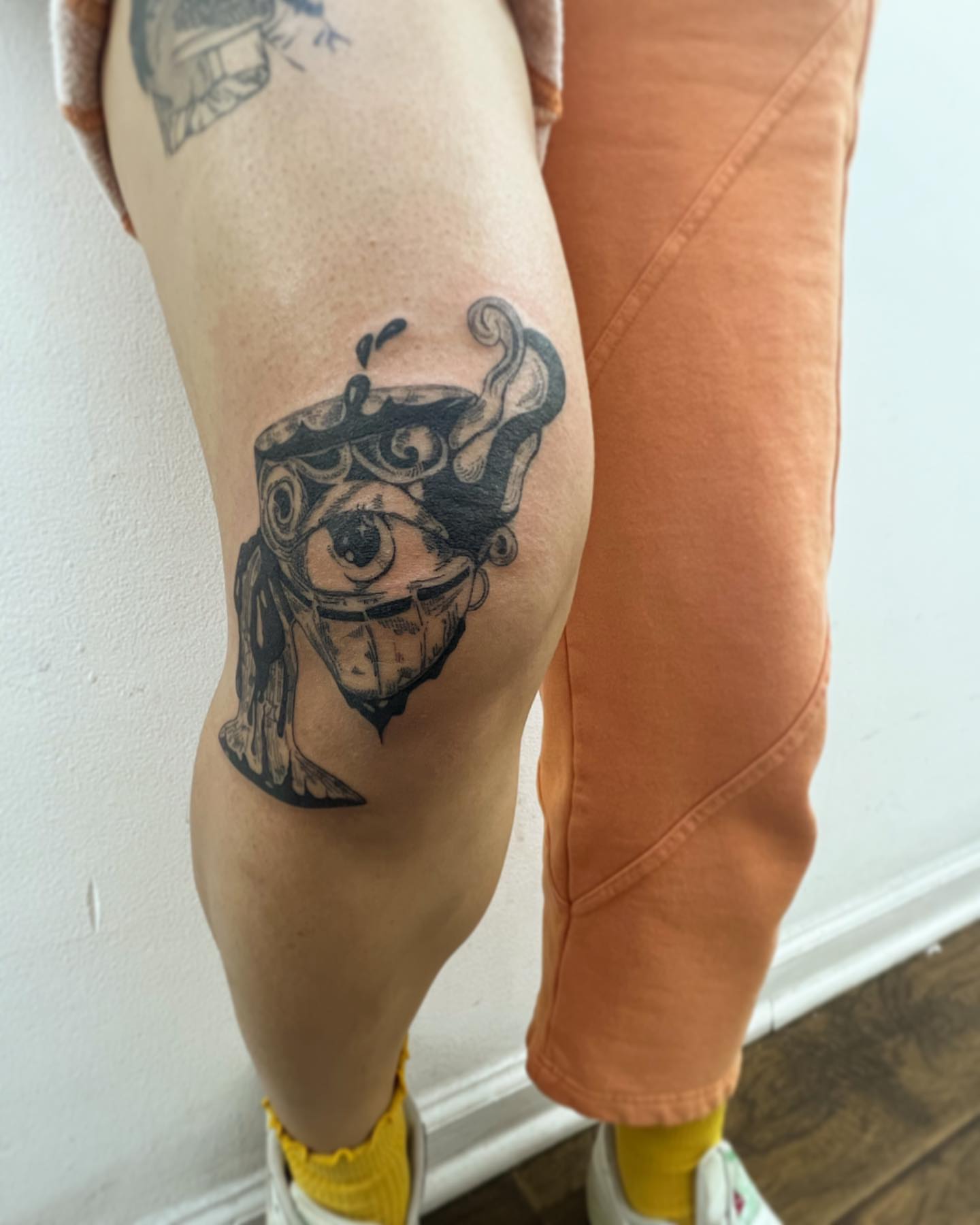 Tattoo by @dreamrealm — black_and_grey