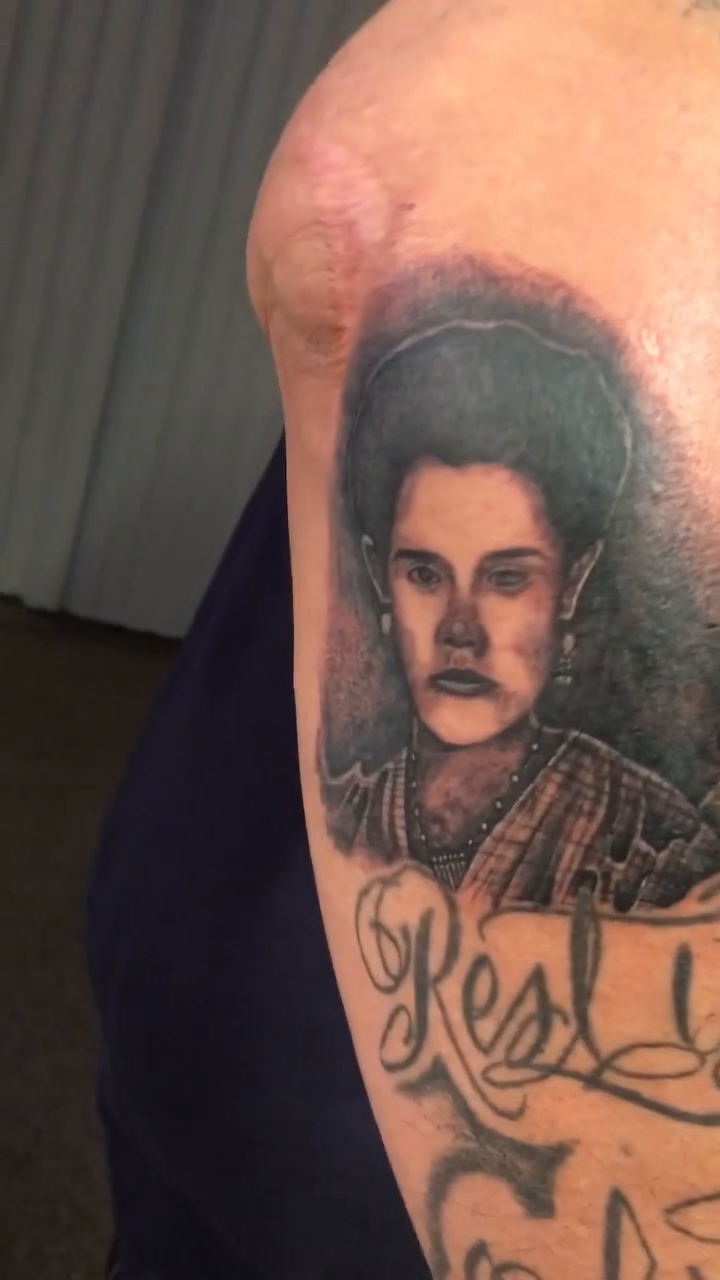 Chicano tattoo on the forearm by Ramirez Tattooing