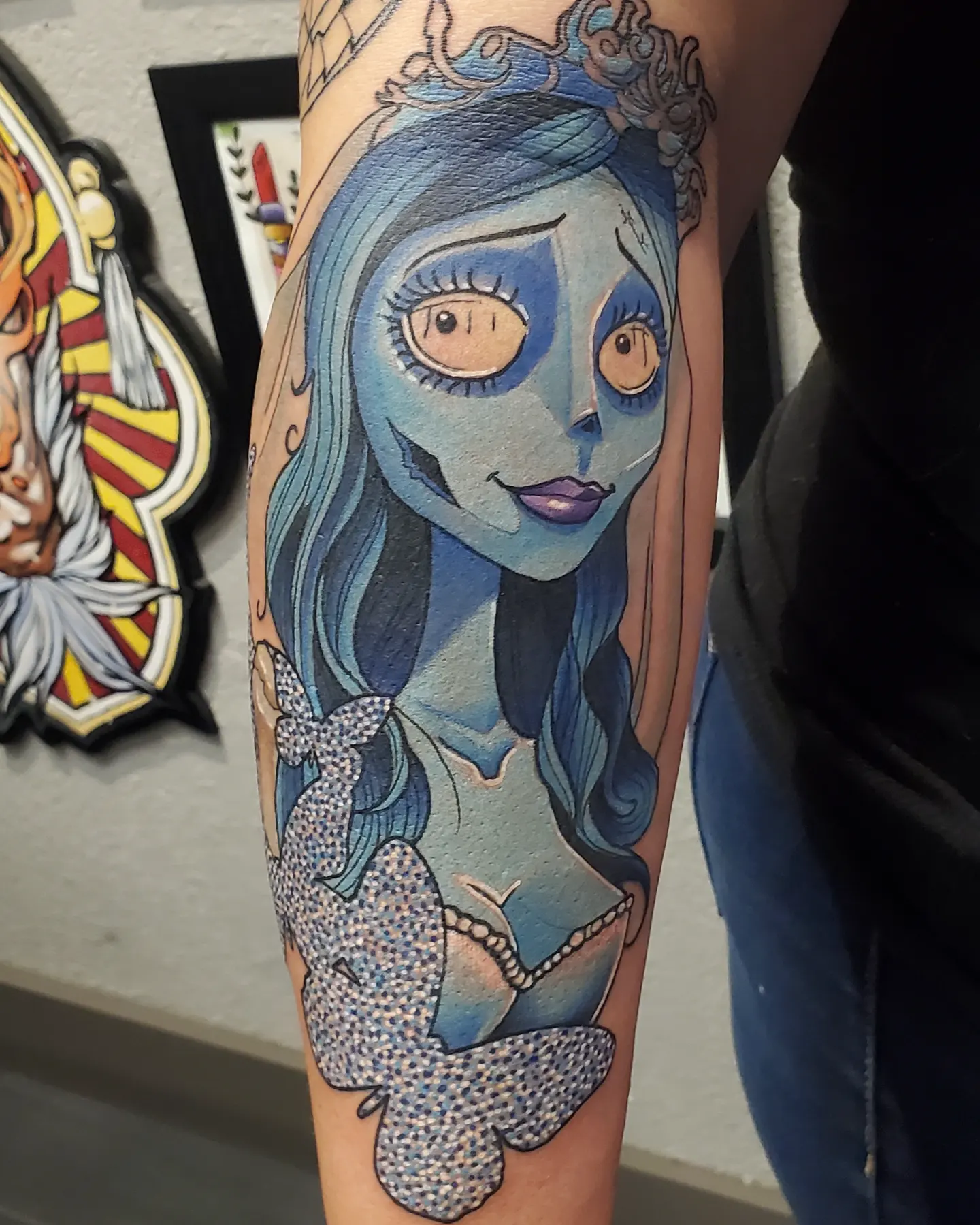 Mermaid dotwork tattoo on the forearm by Brian Savage, Gilbert, Arizona
