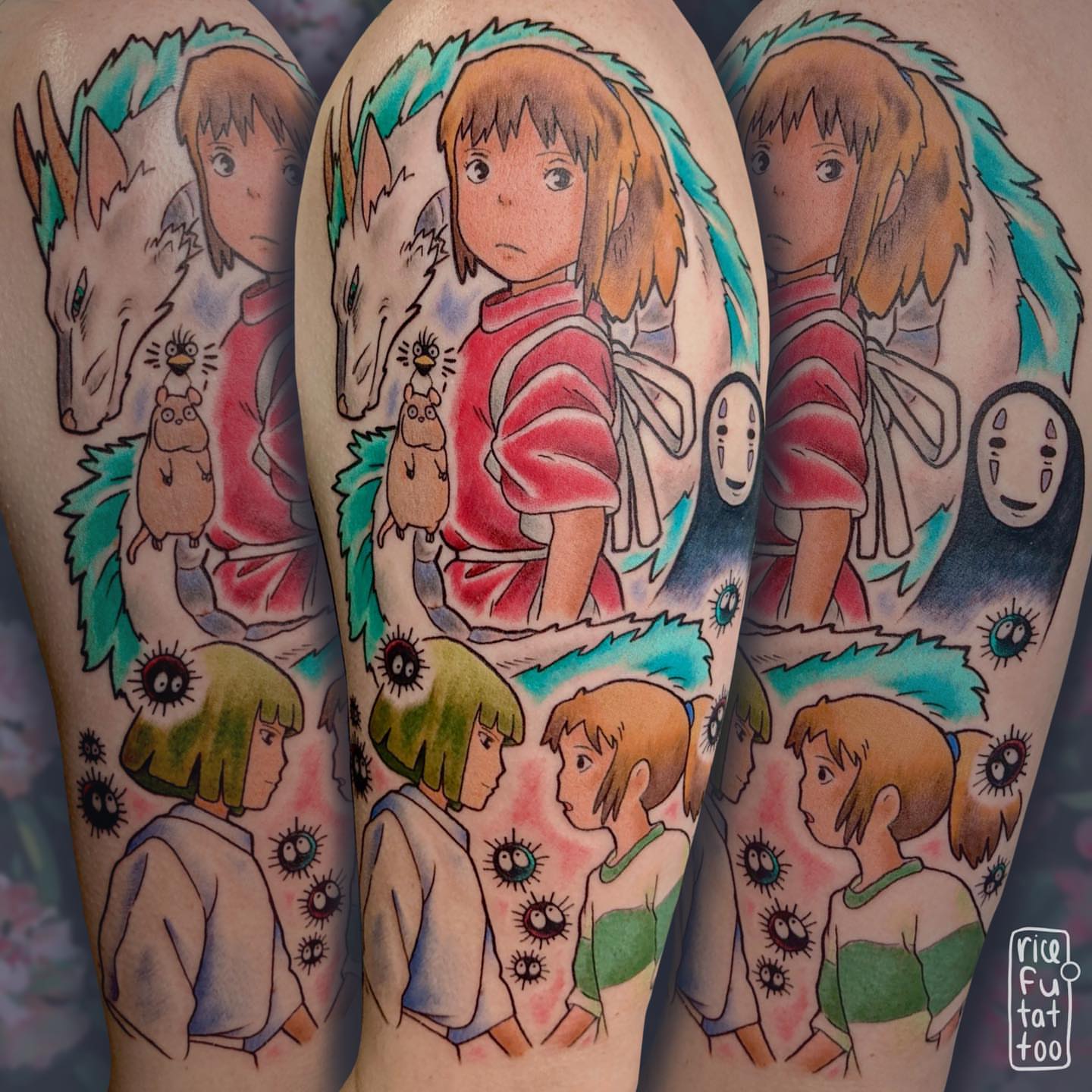 Anime characters anime tattoo on the forearm by Ricefu Art & Tattoo