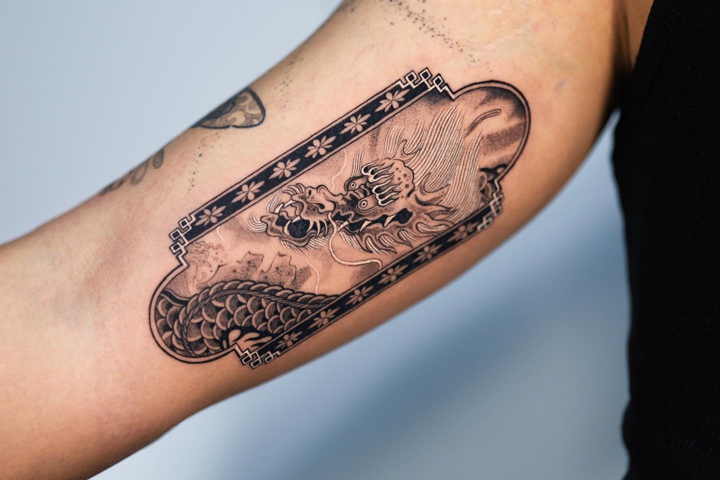 Tattoo by @swanissober — black_and_grey