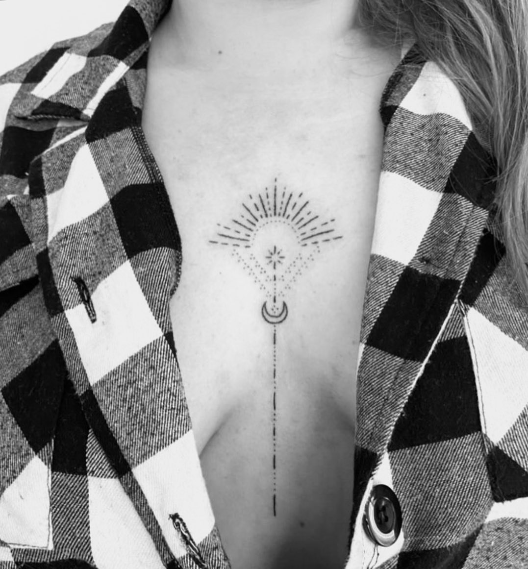 Tattoo by @deadboypokes — dotwork, geometric