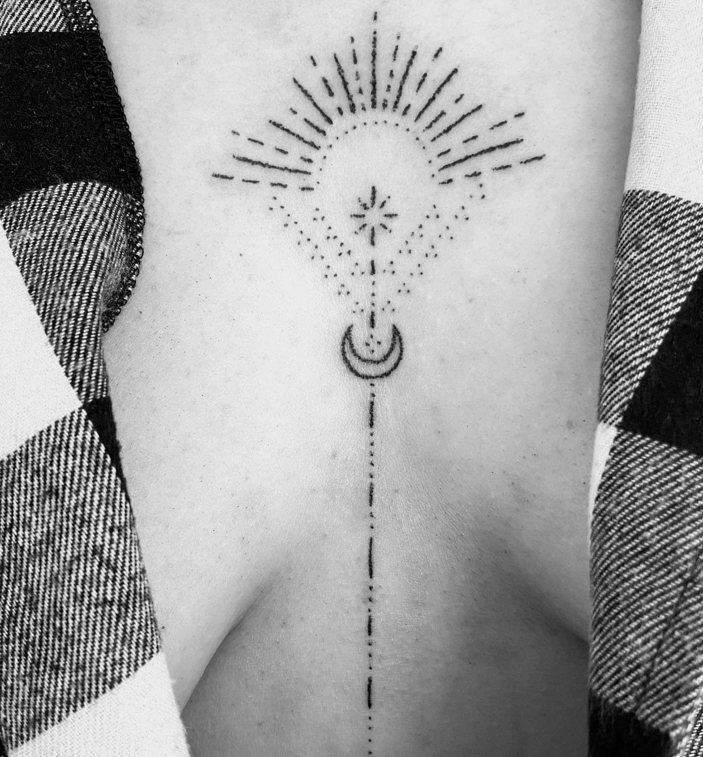 Tattoo by @deadboypokes — dotwork, geometric