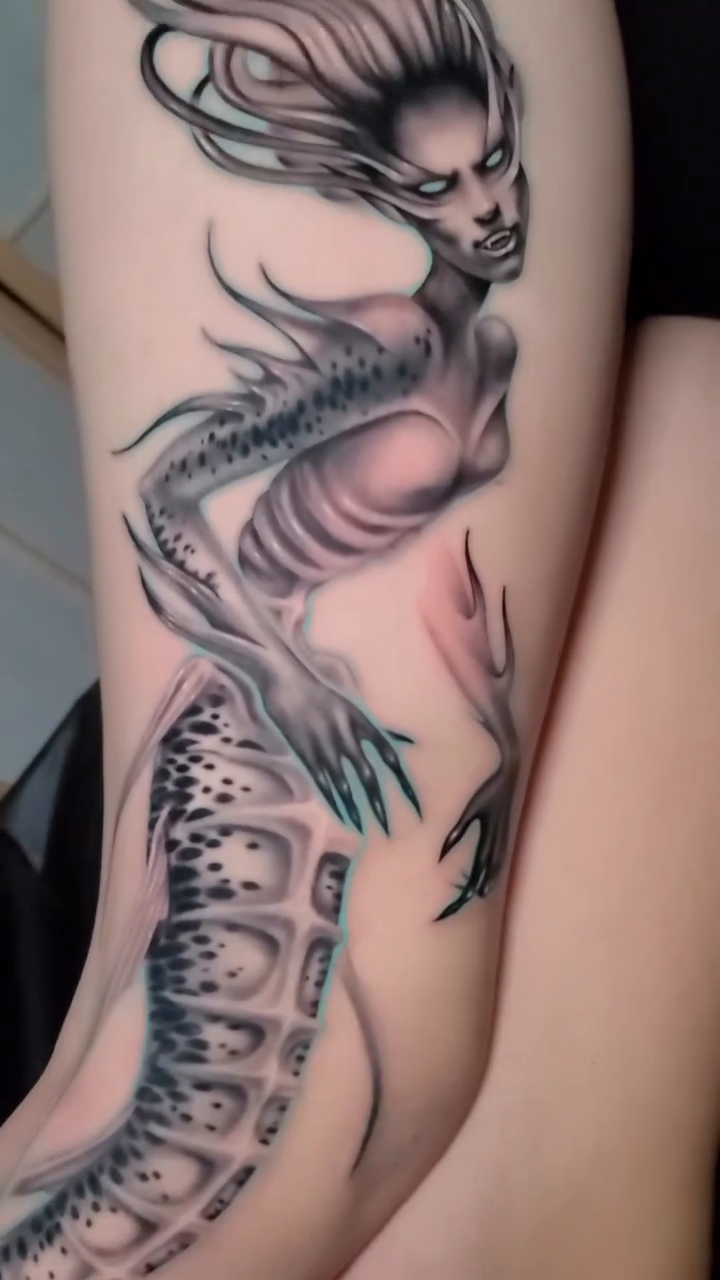 Tattoo by @inkbyrain — dark_realism, black_and_grey