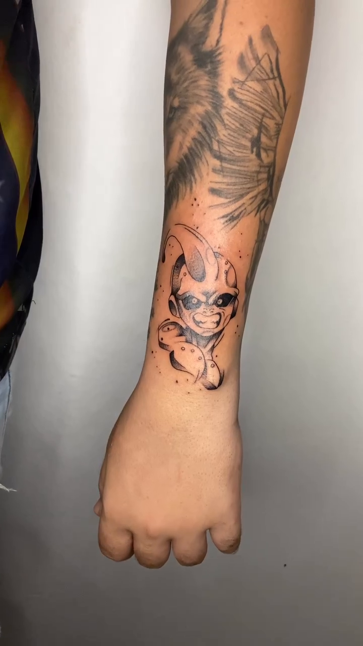 Tattoo by @sdtatoo — black_and_grey, anime
