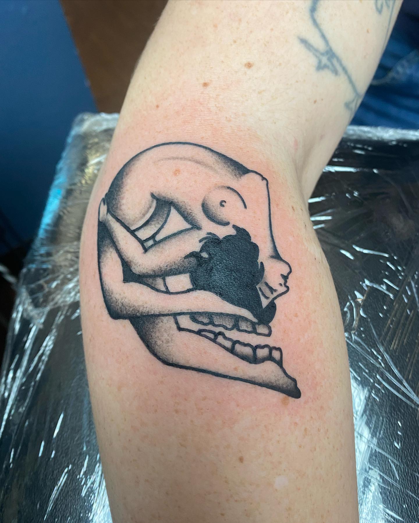Tattoo by @crust_king — black_and_grey