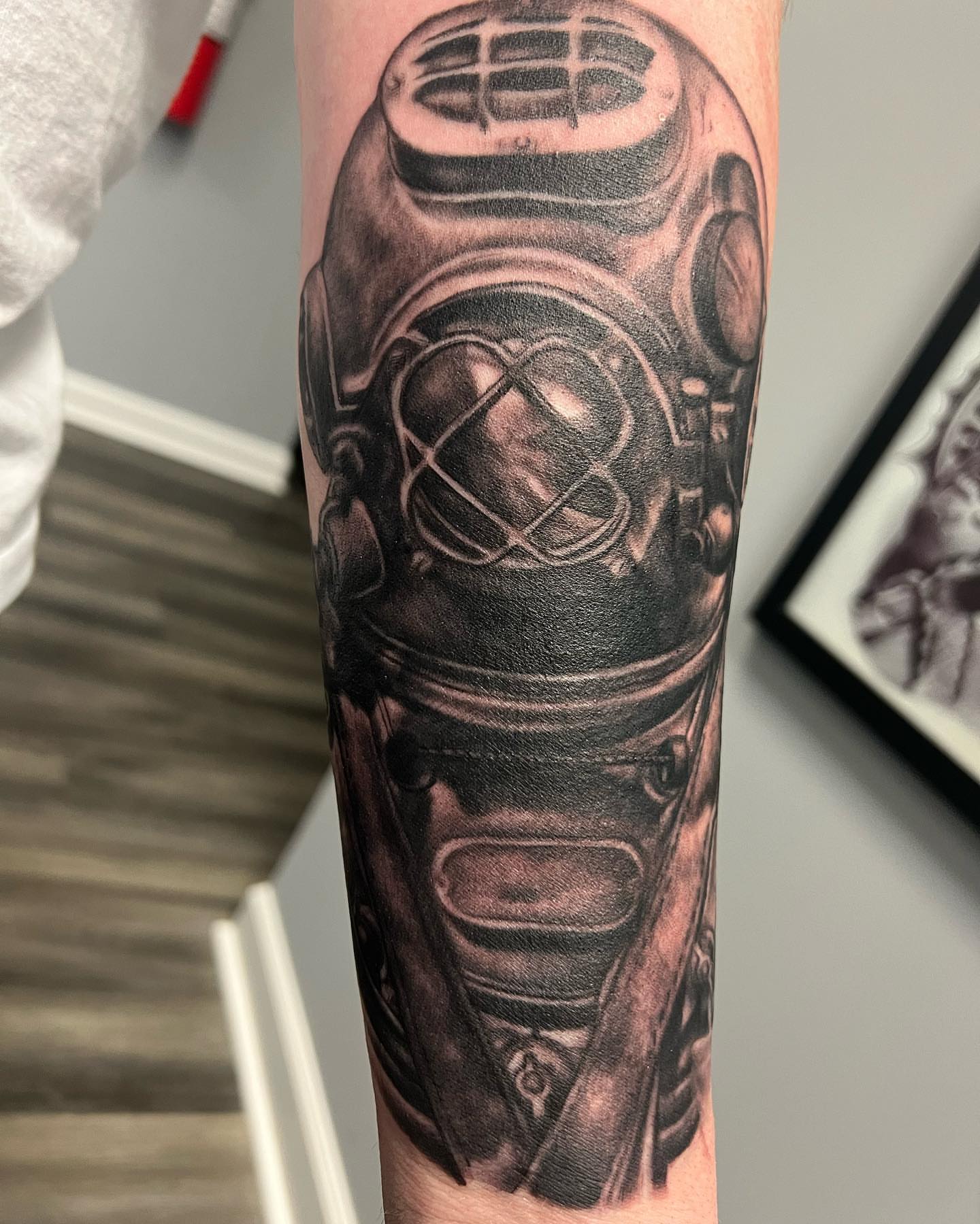 Tattoo by @garlandt35 — black_and_grey, realism