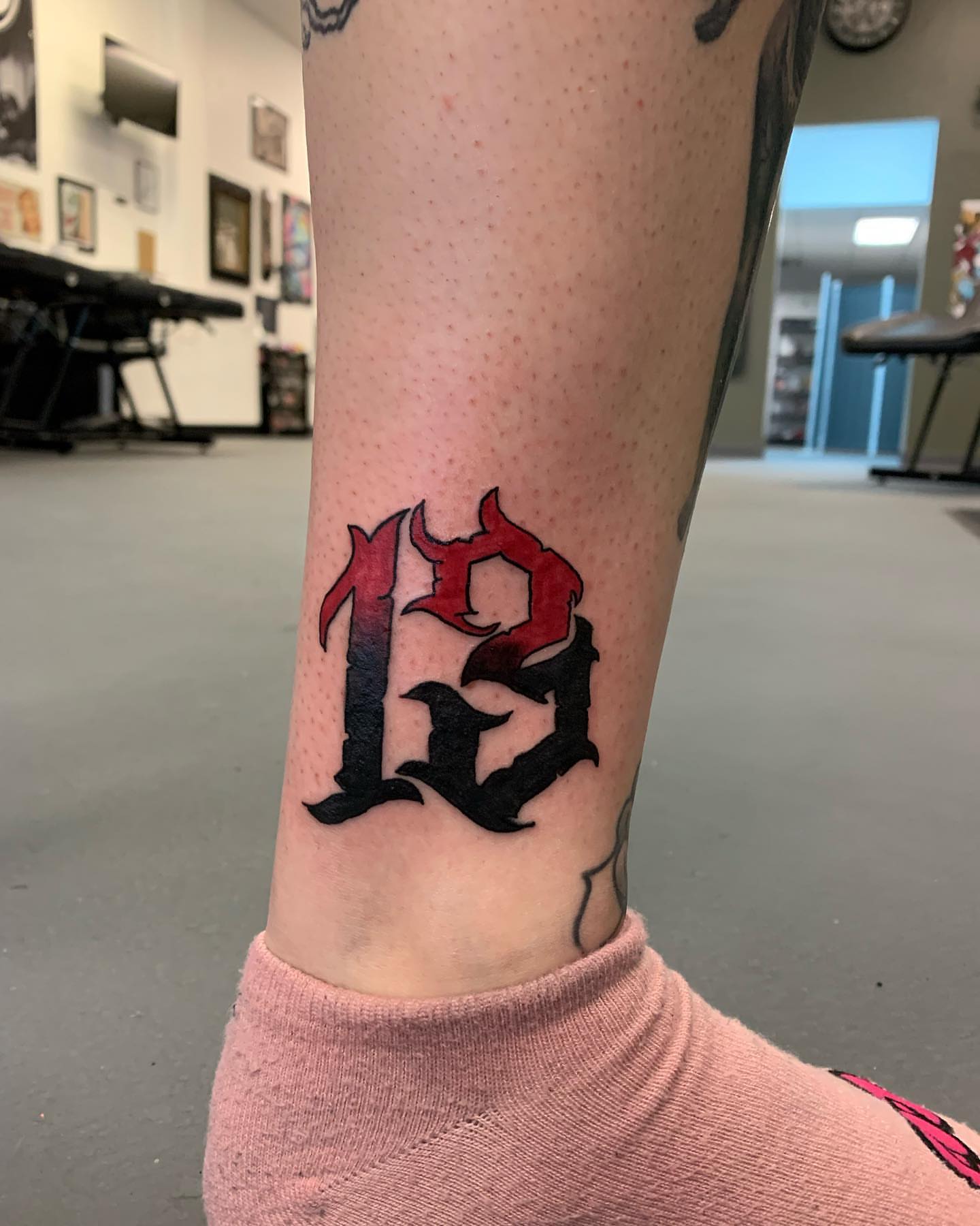 Letter 'B' lettering script tattoo on the forearm by kylie