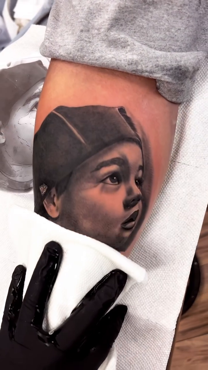Portrait of a child realism tattoo by ⚠️new Account⚠️