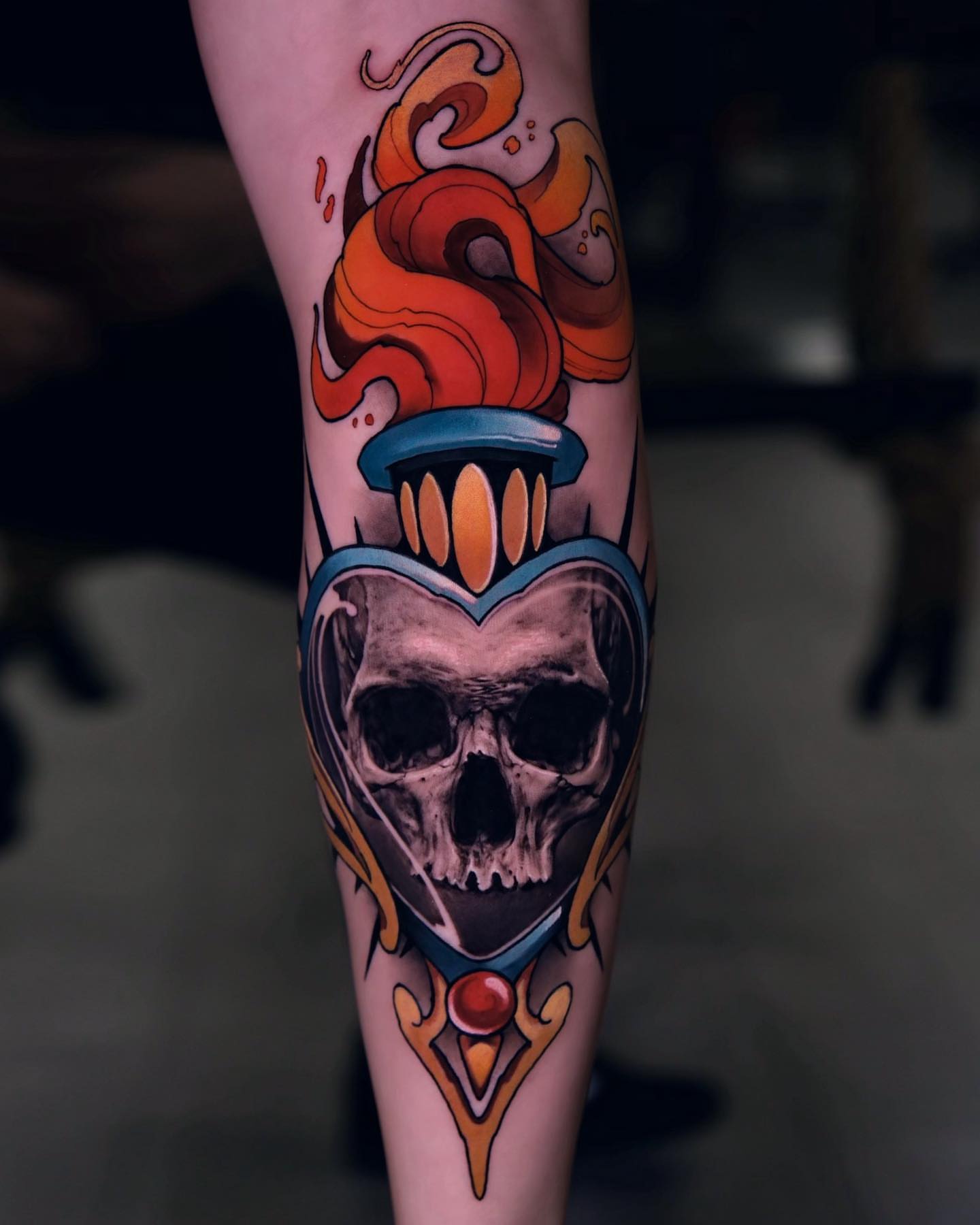Tattoo by @harleytattooartist — american_traditional, dark_realism