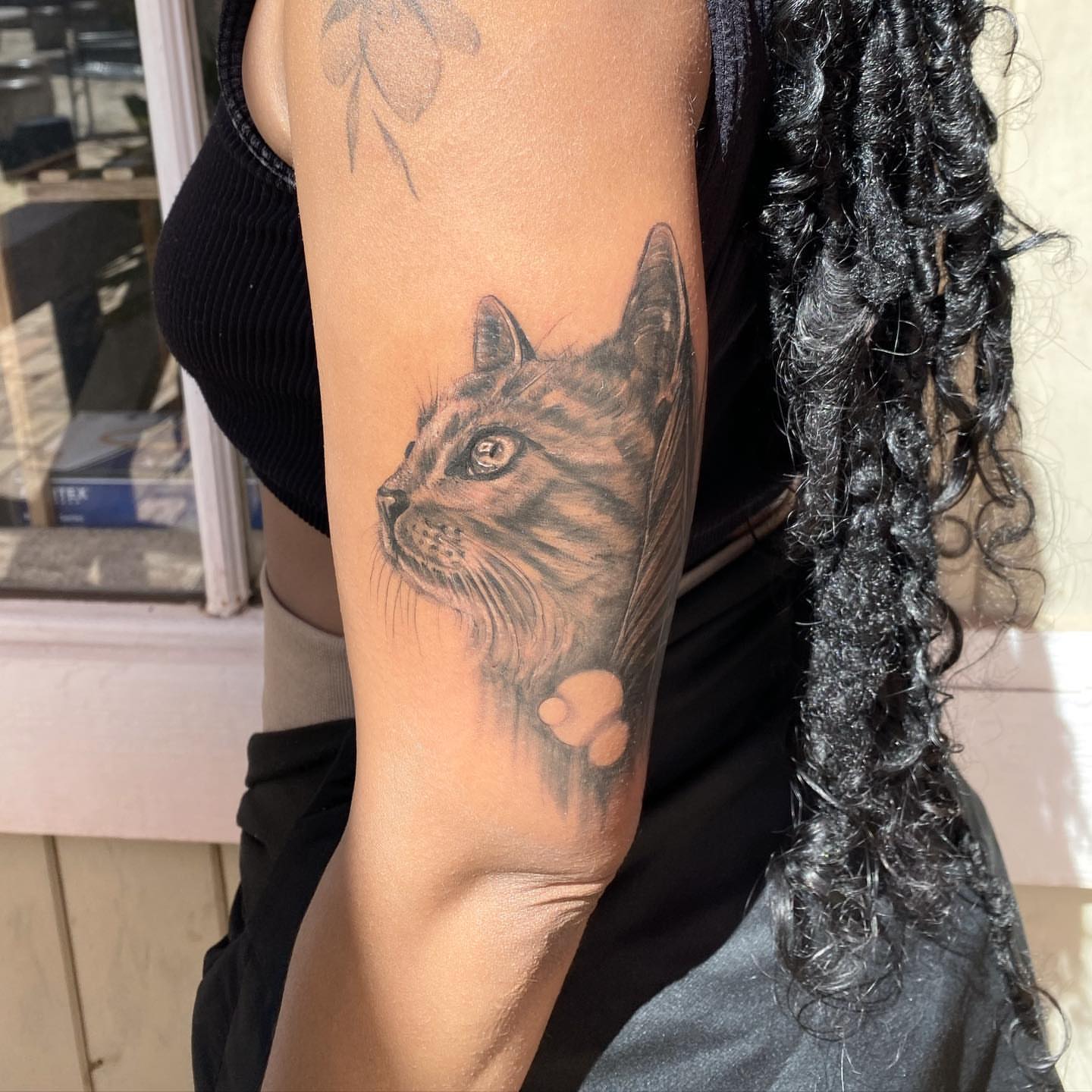 Cat realism tattoo on the forearm by Sela ✨Las Vegas Tattoo Artist