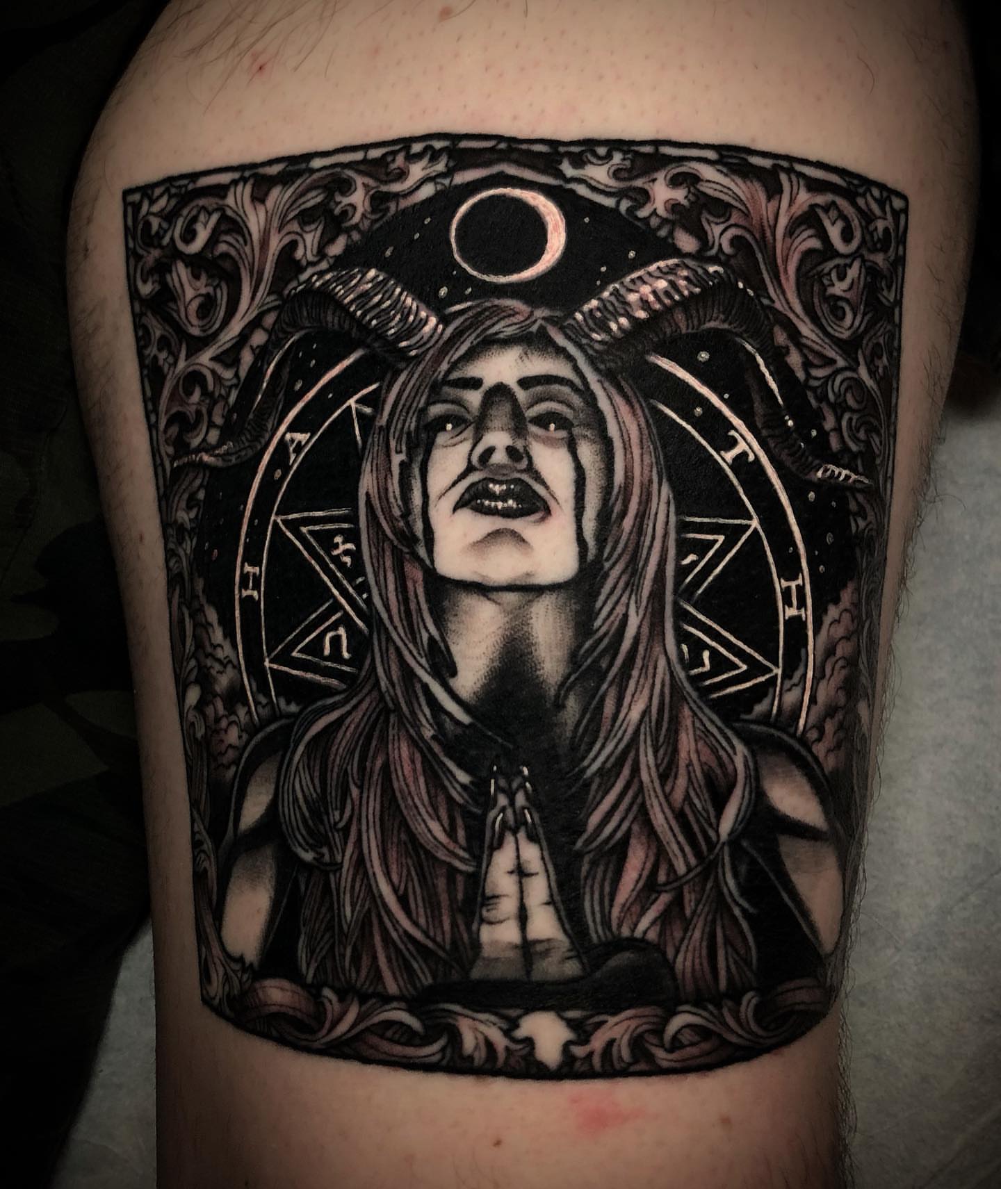 Tattoo by @jeffsaunderstattoo β dark_realism, black_and_grey