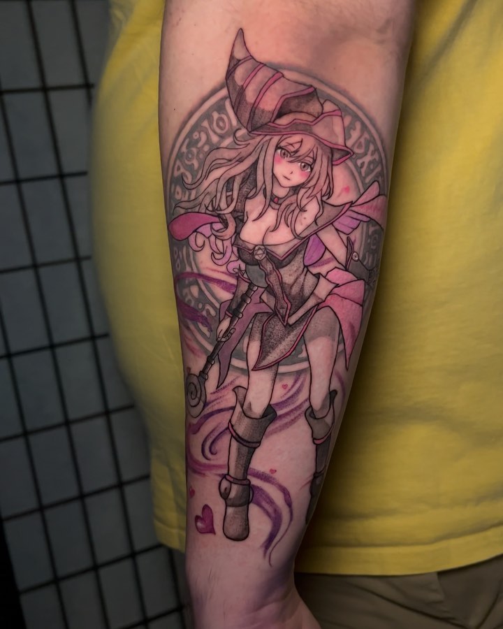 Tattoo by @jordyn_tattoos — anime, black_and_grey