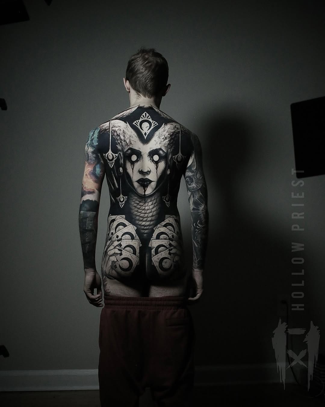 Tattoo by @hollowpriest — black_and_grey, dark_realism