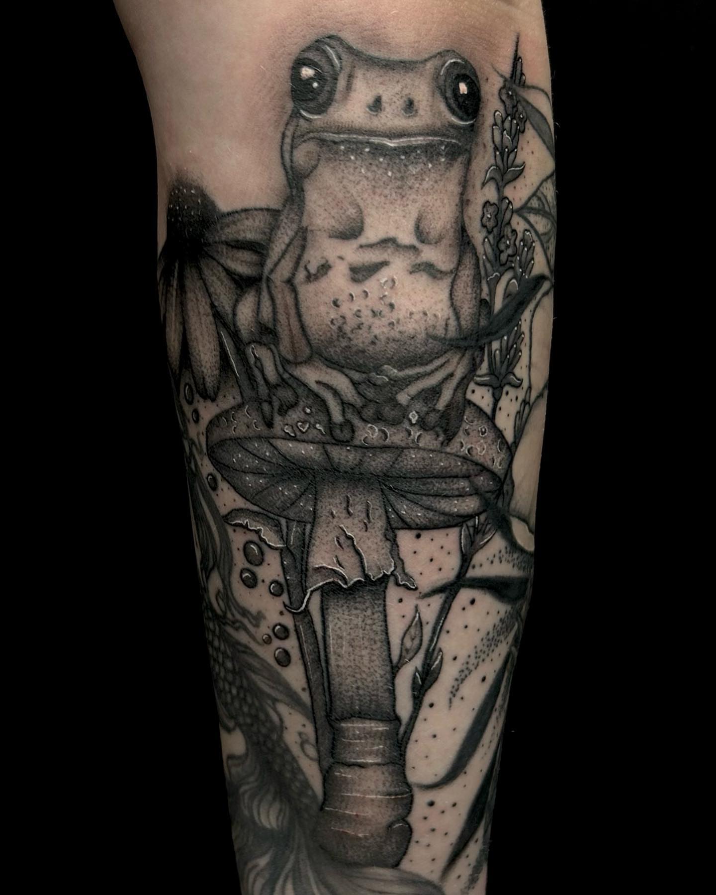 Tattoo by @deadgirltatting — dotwork, realism
