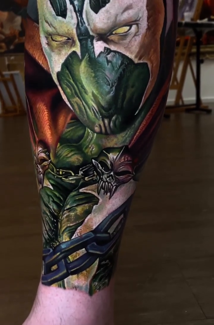 Spawn character realism tattoo by Dmitriy Paramonov πΊπ¦