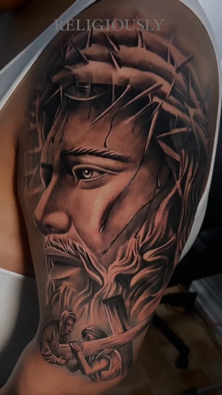 Tattoo by @stheve_blessed — realism, black_and_grey