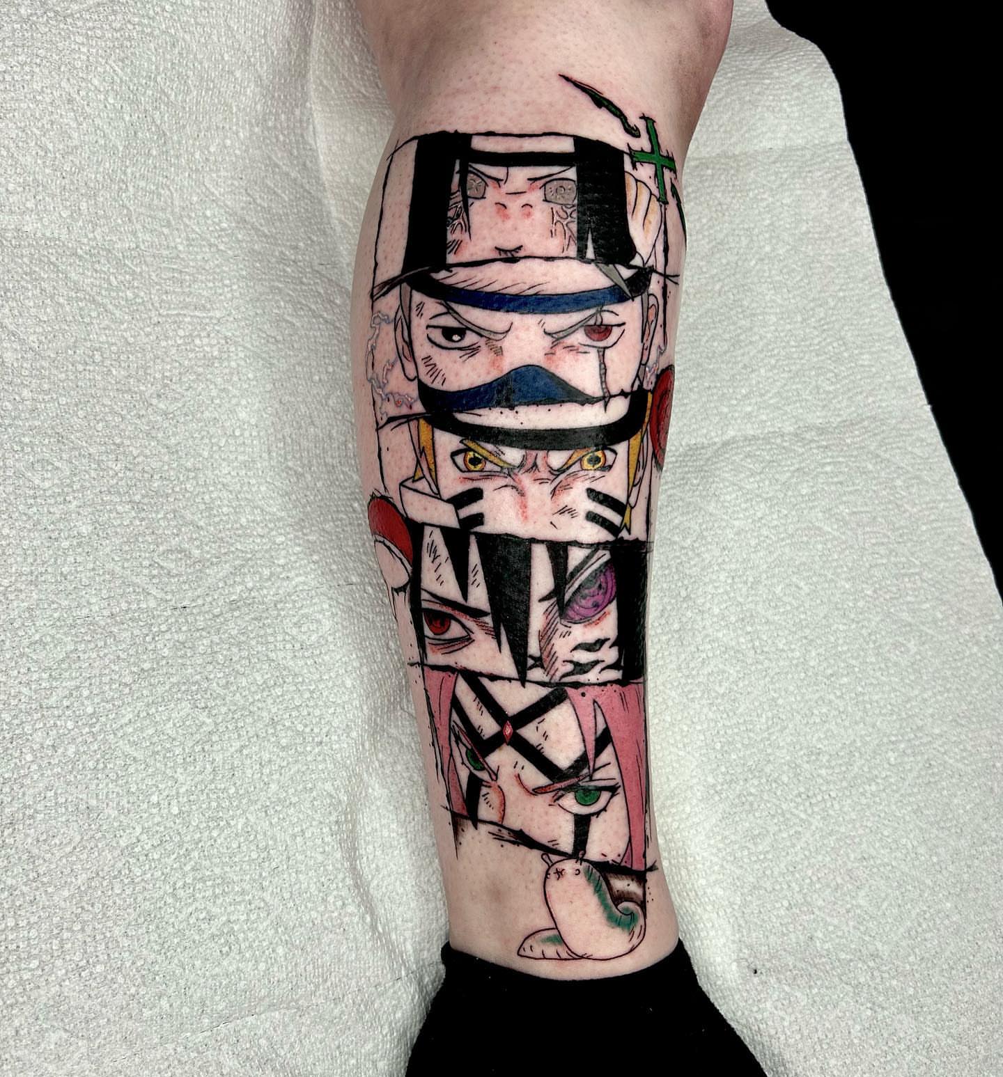 Tattoo by @lildebbie214 — anime, dotwork