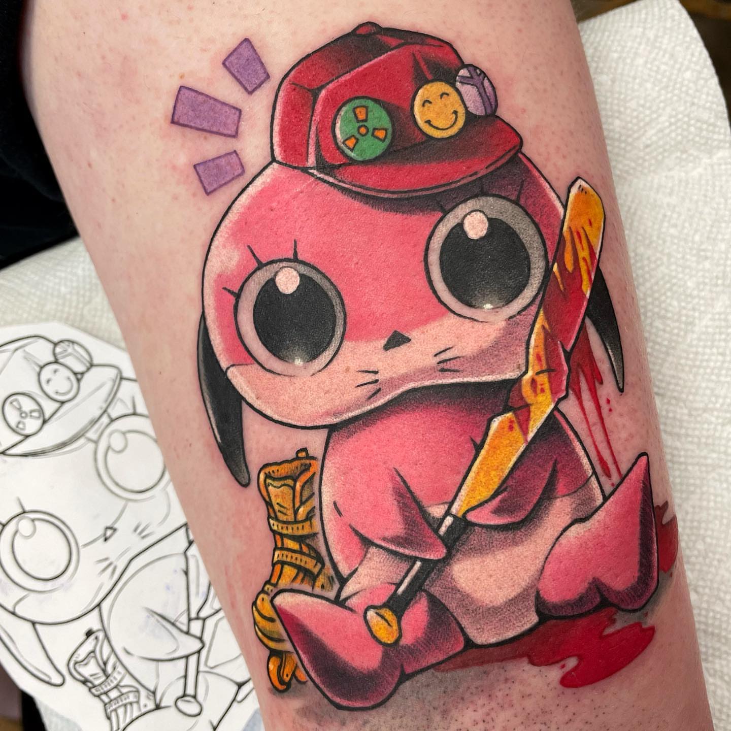 Robotic creature dotwork tattoo on the forearm by Bold Anime Tattoos