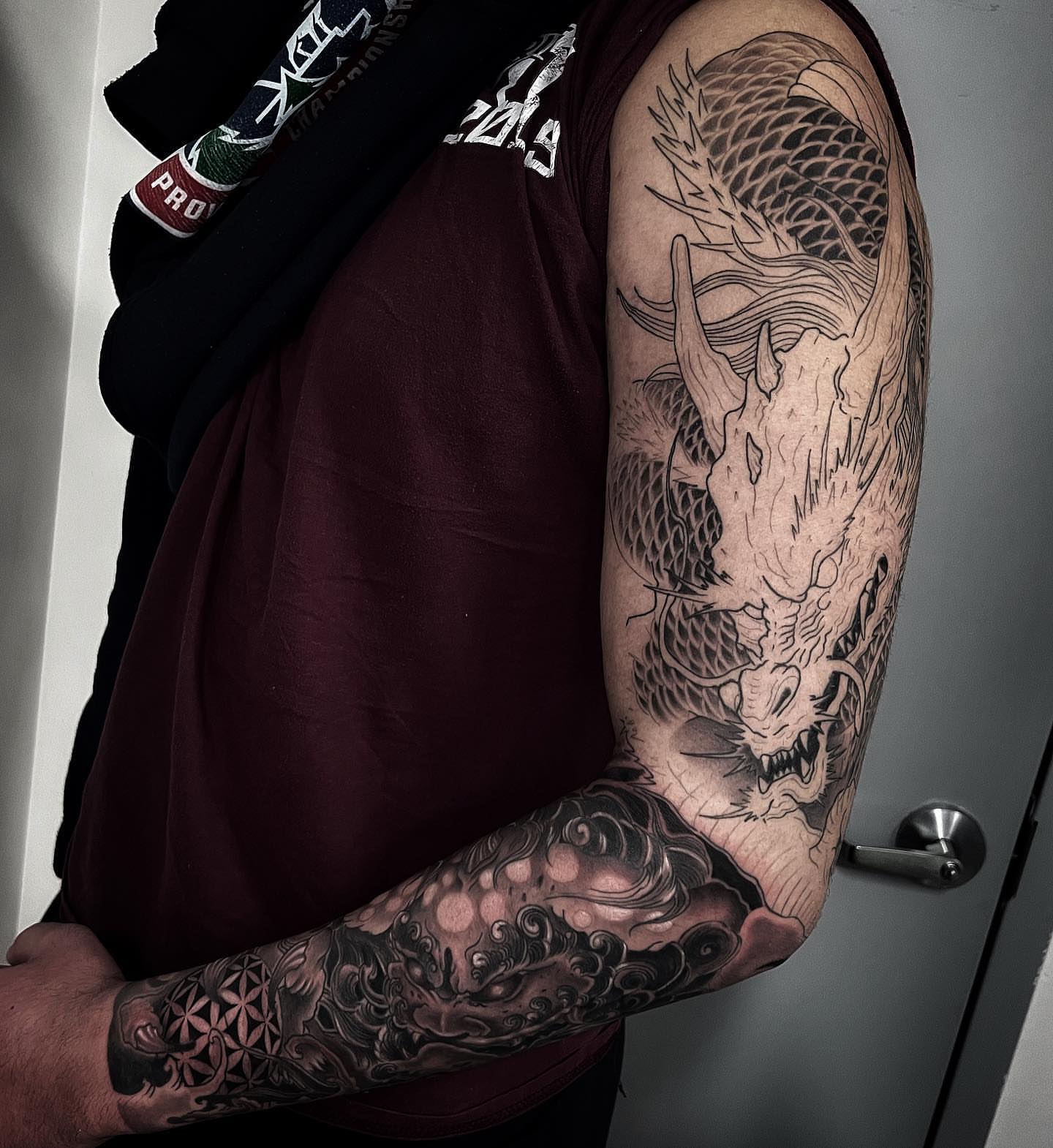 Tattoo by @inkbymaaku — japanese_irezumi, black_and_grey