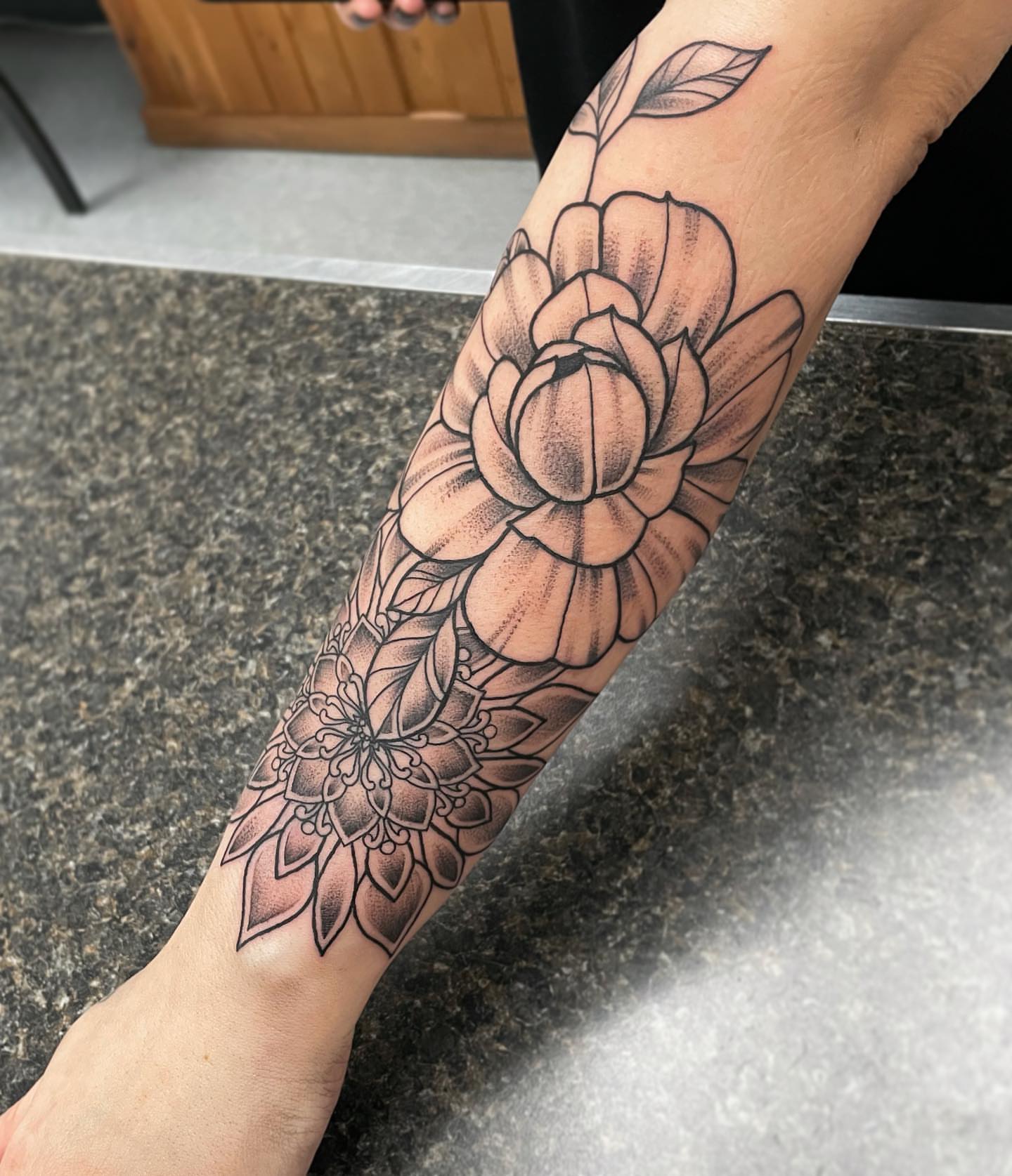 Tattoo by @candybrainink — black_and_grey