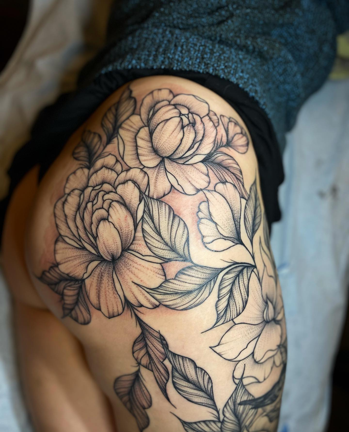 Tattoo by @thepaintedlady_tattoo — dotwork, black_and_grey