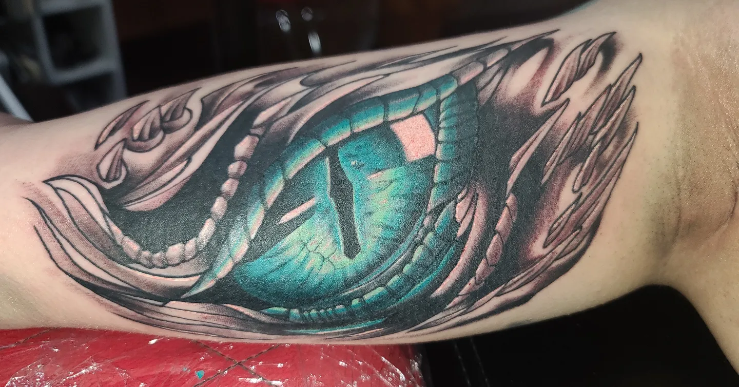 Tattoo by @fromthefiretattoo605 — realism, geometric