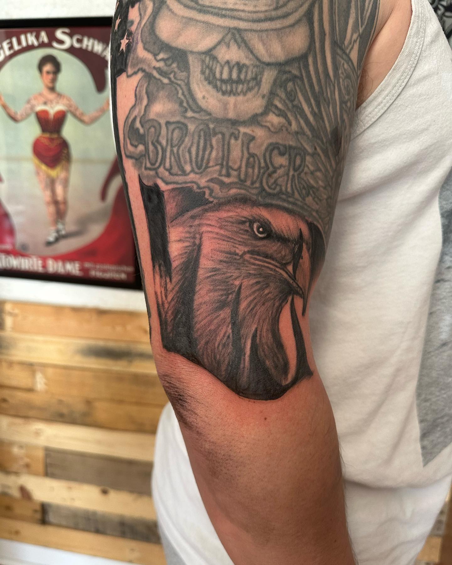 Tattoo by @tattooedwalnut — realism, black_and_grey
