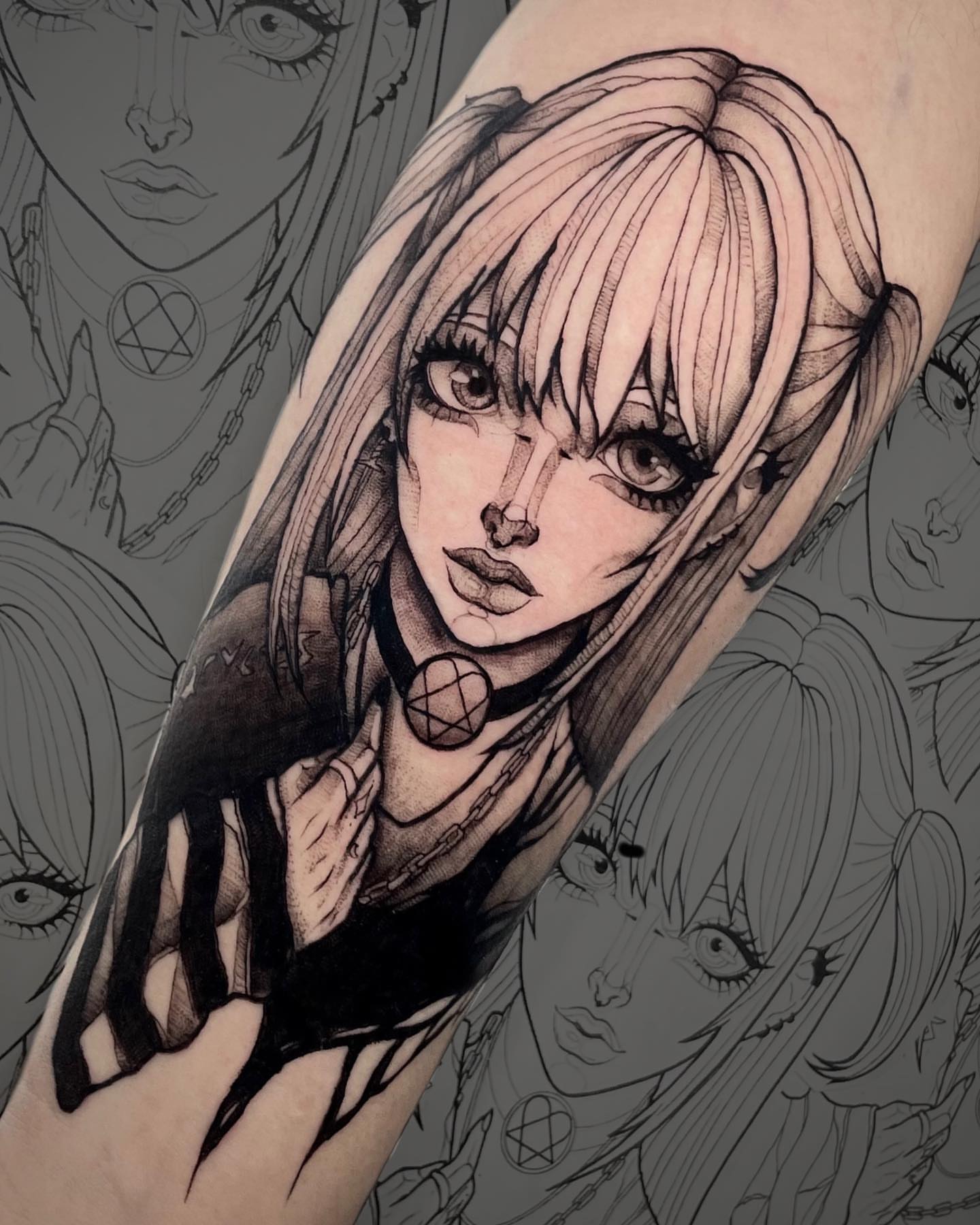 Anime character anime tattoo on the forearm by 𝖟𝖊𝖓𝖋𝖚𝖑𝖑