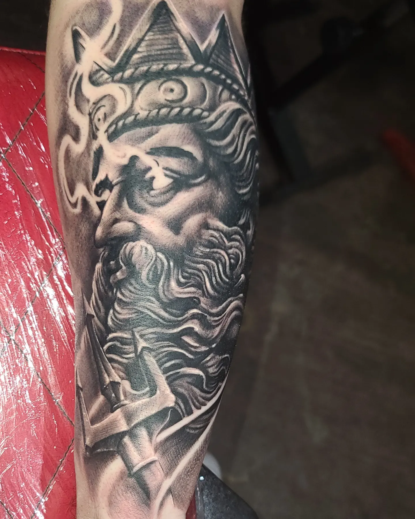 Tattoo by @fromthefiretattoo605 — black_and_grey, realism