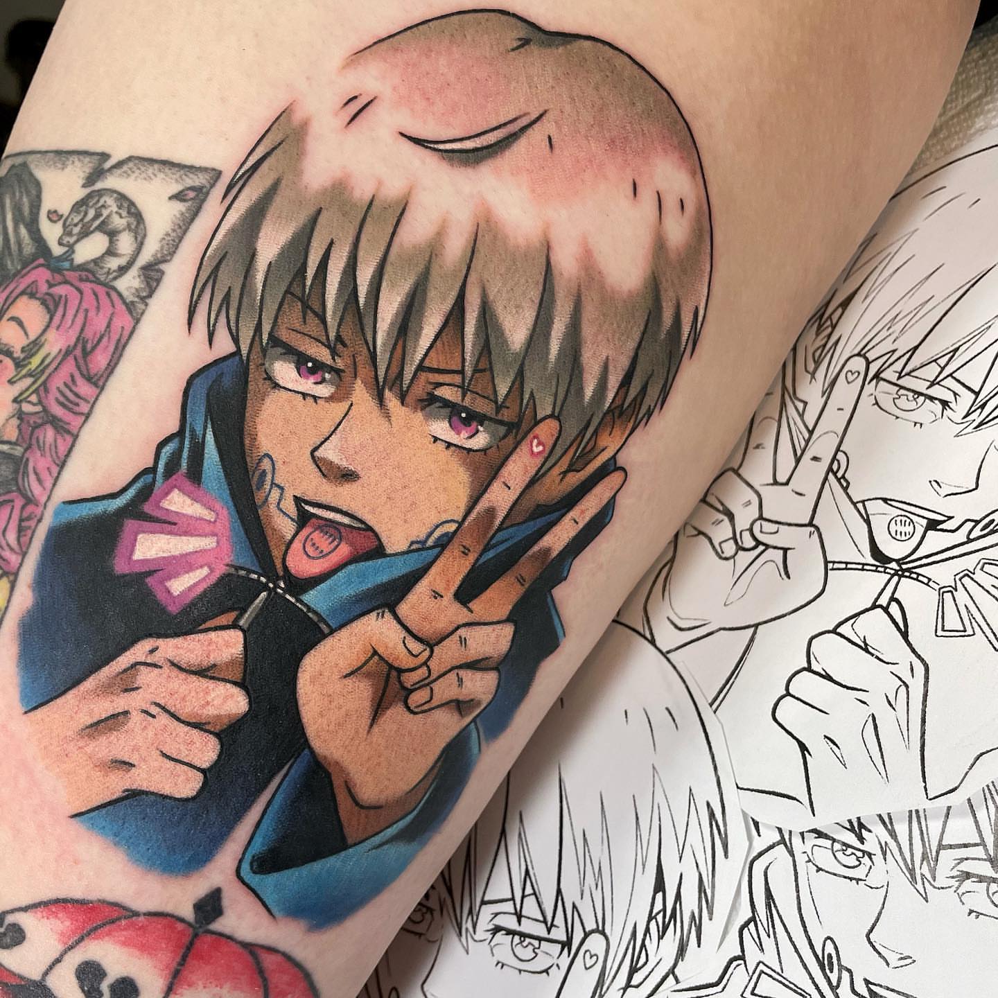 Anime character anime tattoo on the forearm by Bold Anime Tattoos