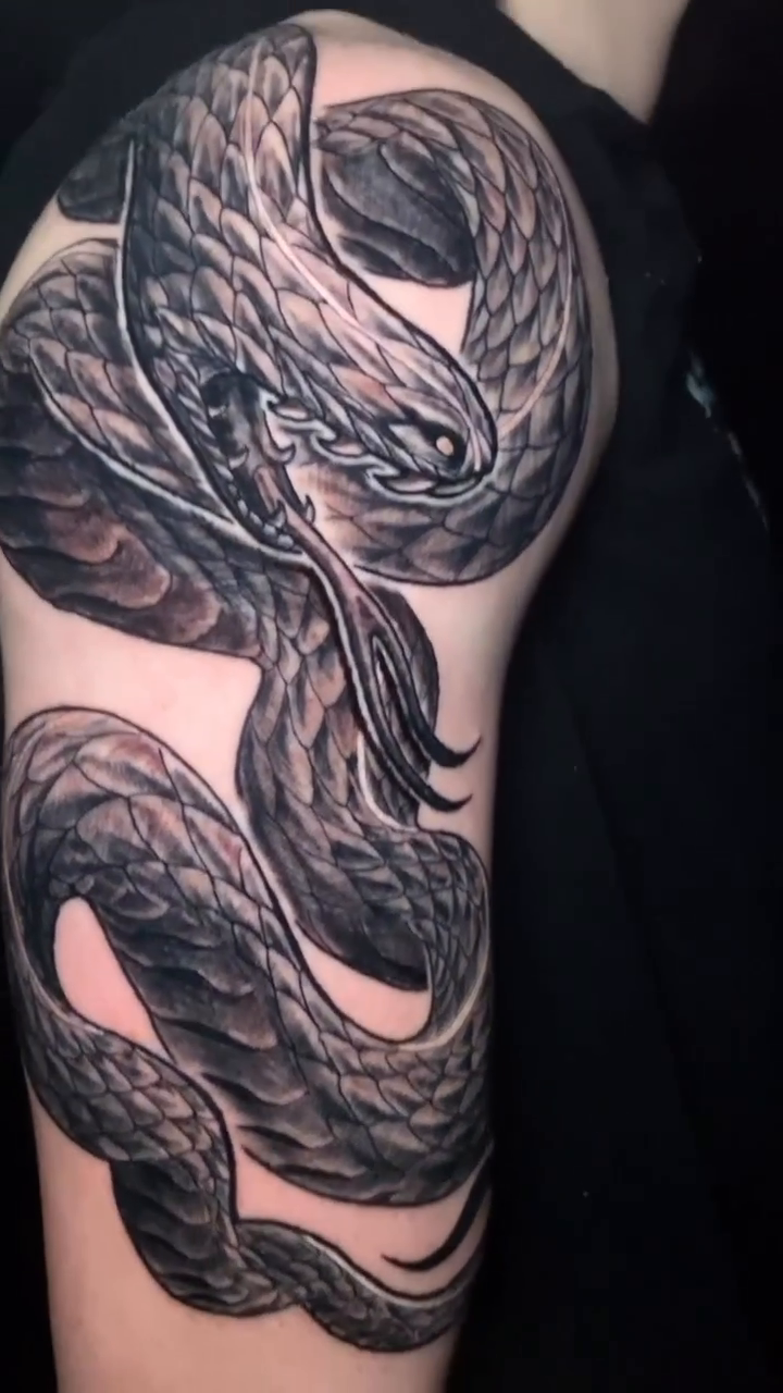 Snake realism tattoo by Jason L.