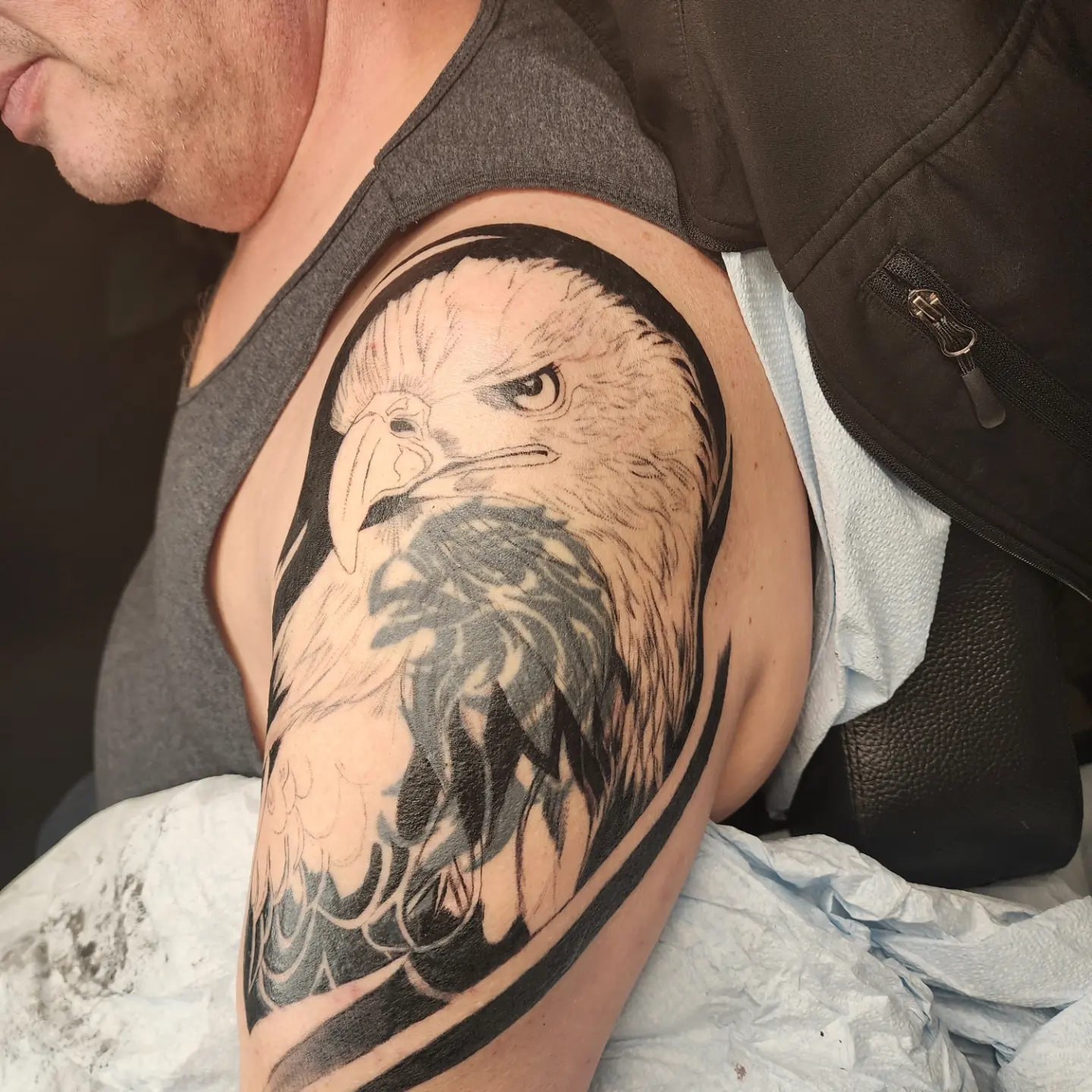 Tattoo by @soleilantoinette — black_and_grey