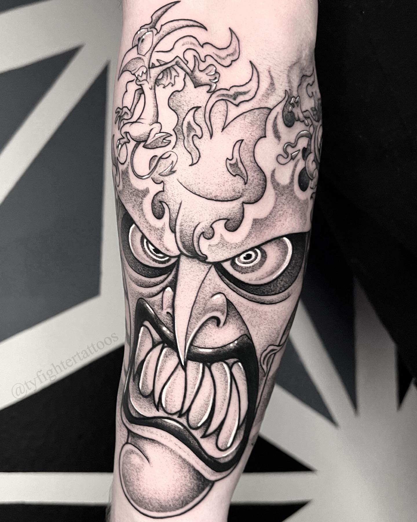Tattoo by @tyfightertattoos — black_and_grey