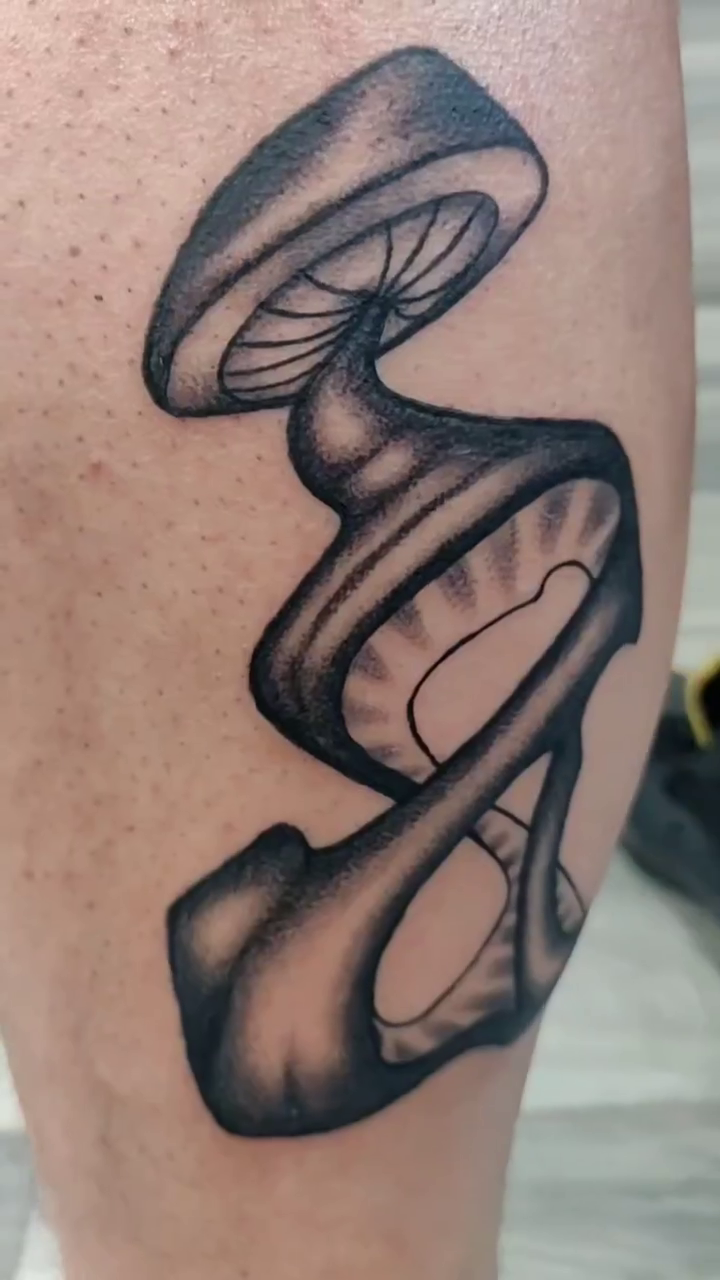 Surreal mushroom dark realism tattoo by Ｔｏｍ Ｌｏｒａｎｚ