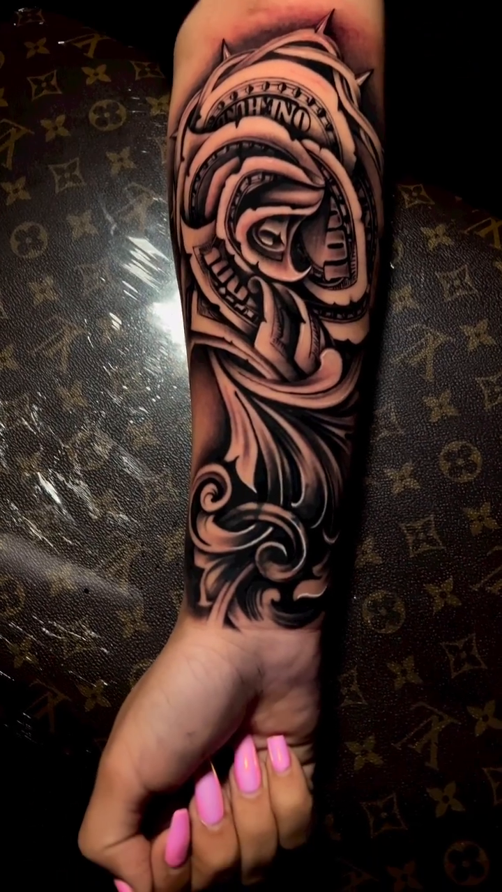 Rose and skull realism tattoo by P.Lok