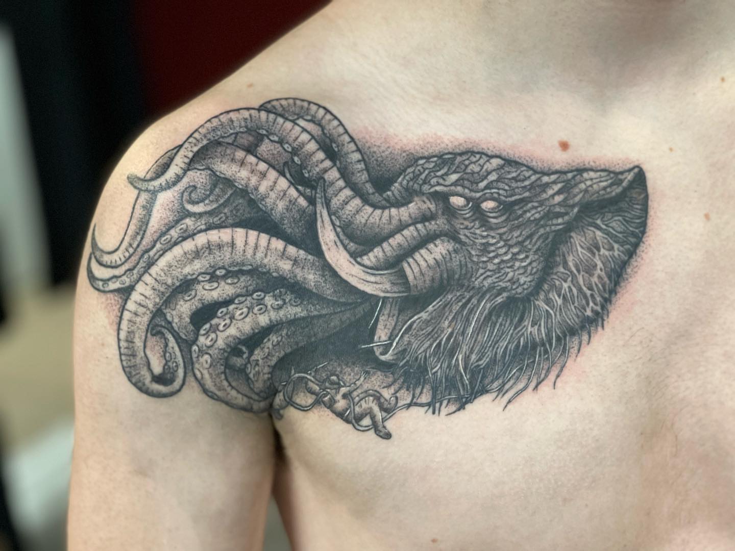 Tattoo by @alandapanda — black_and_grey, realism
