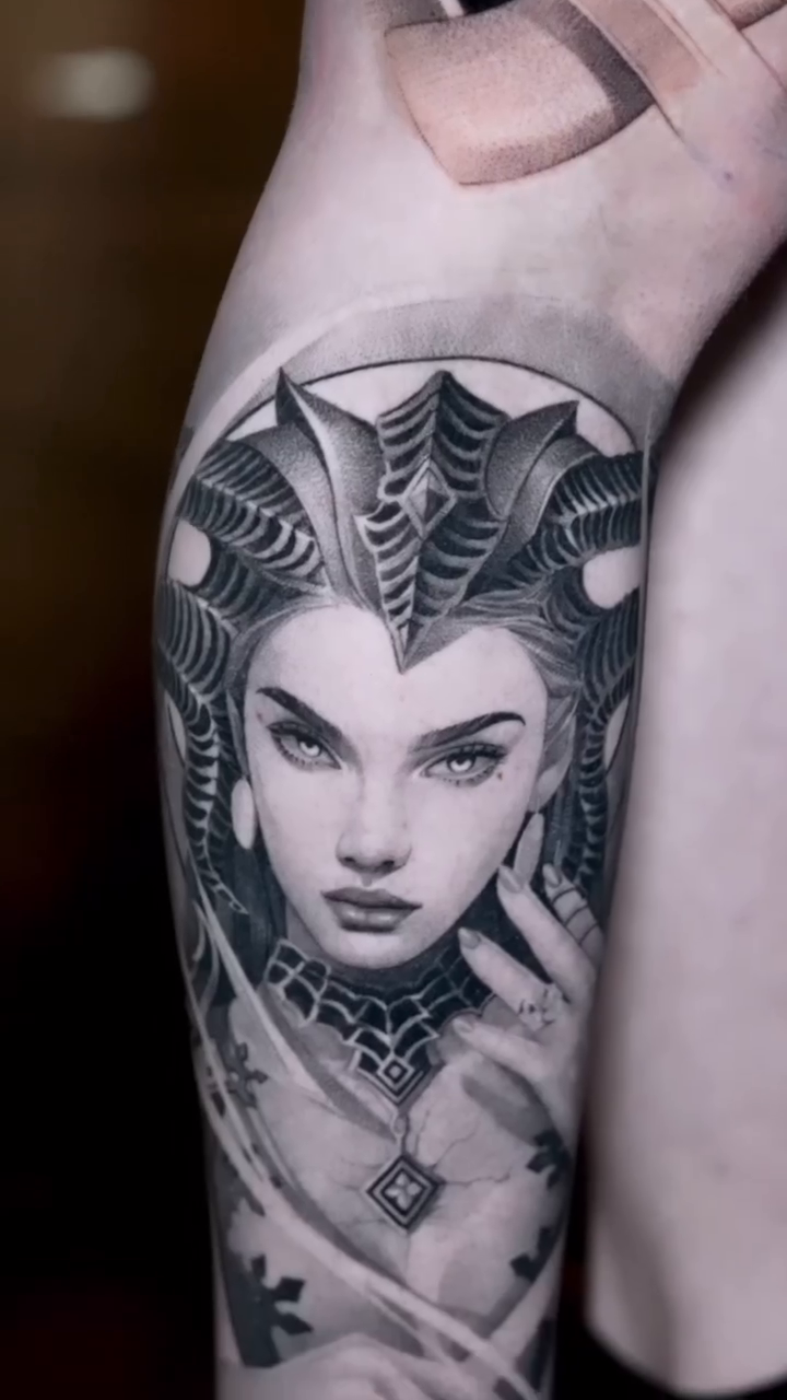Tattoo by @_escobart — realism, black_and_grey