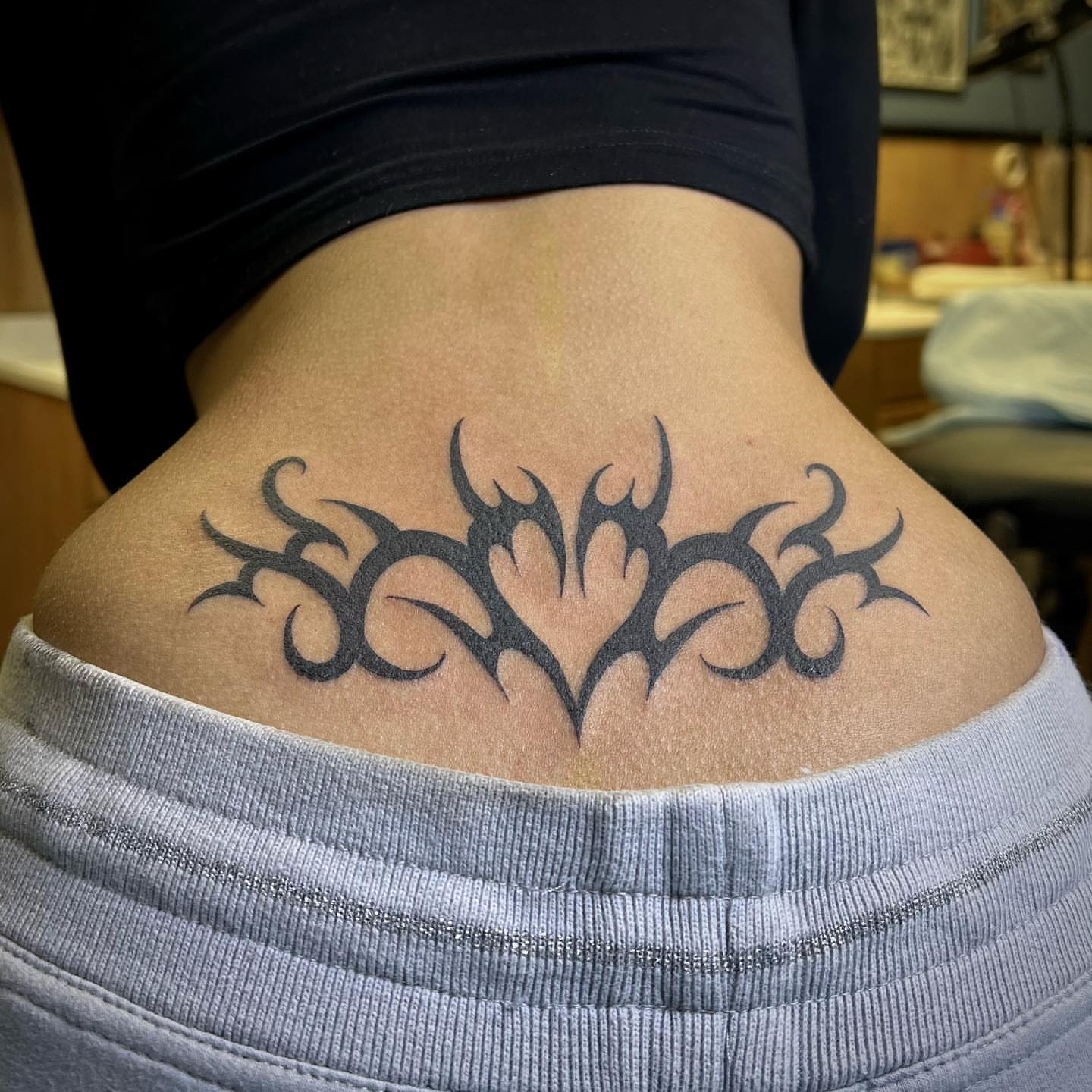Tribal heart tribal tattoo on the back by ⛓ Emily ⚔️ Milja ⛓