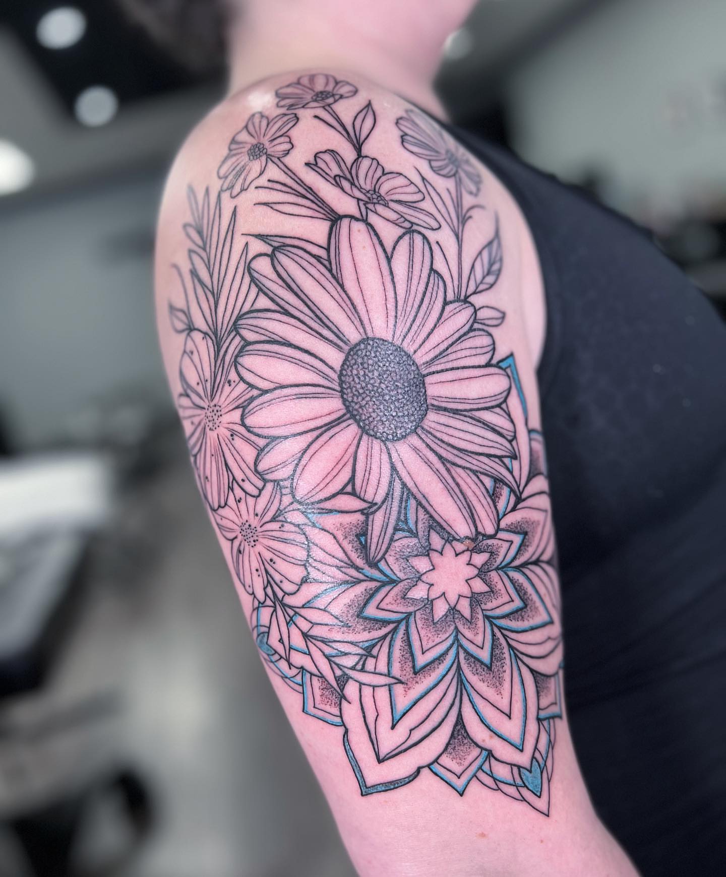 Tattoo by @shanesmith_ink — dotwork, geometric