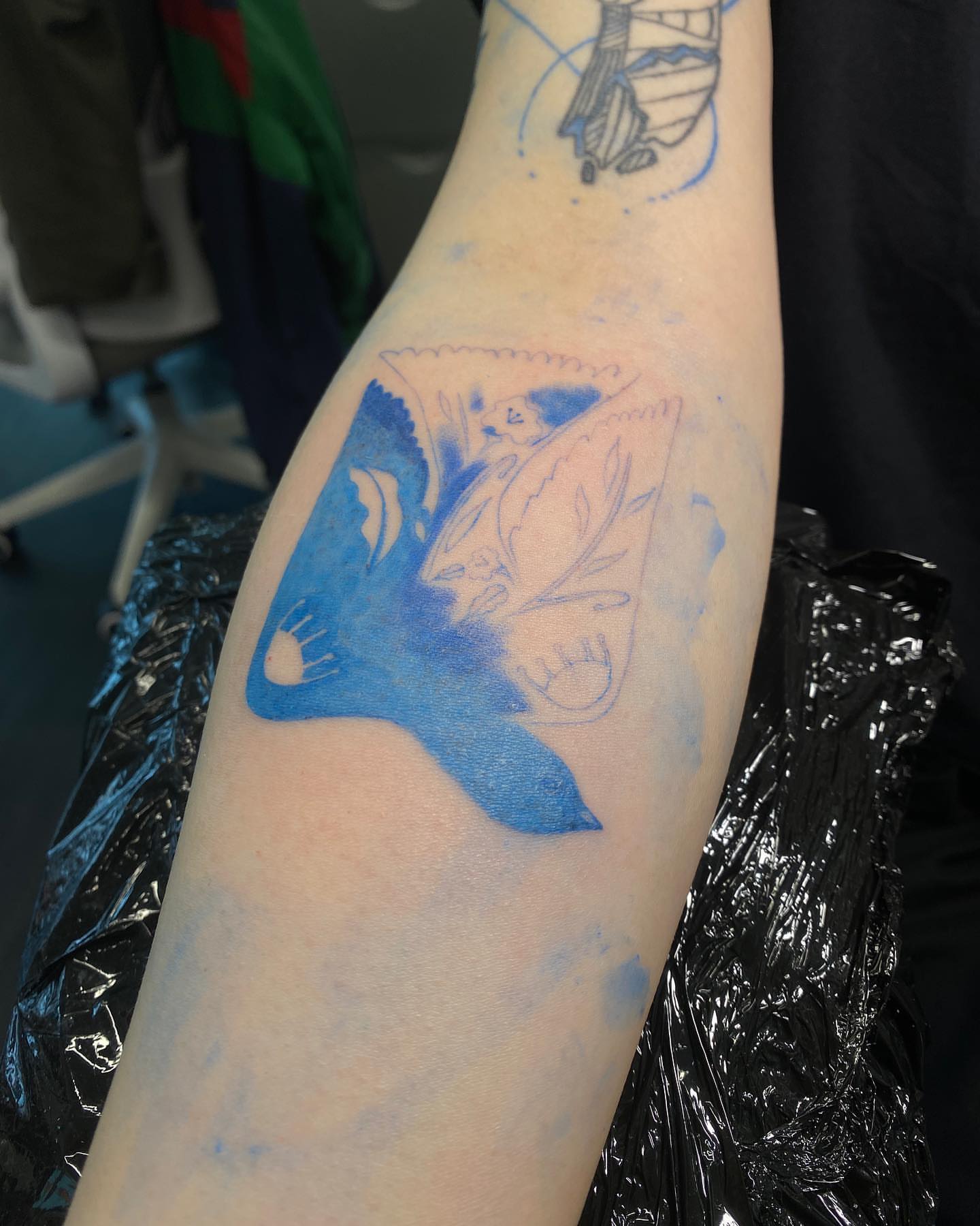 Butterfly watercolor tattoo on the forearm by @havefun_tattoo