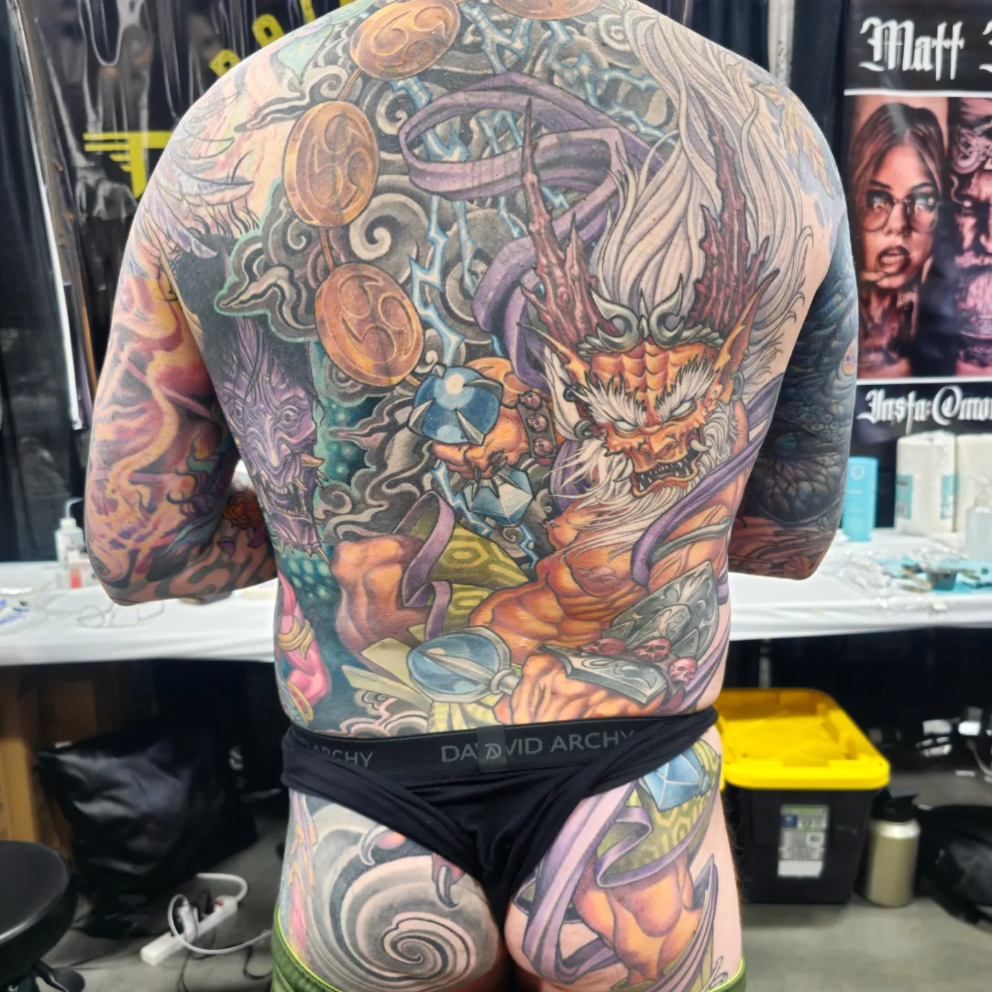 Dragon warrior japanese irezumi tattoo on the back by Walt Watts, Salt Lake City, Utah