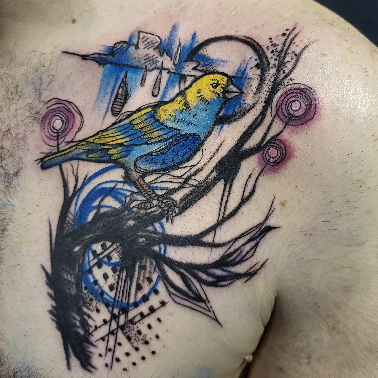 Tattoo by @robot85kills — dotwork, realism