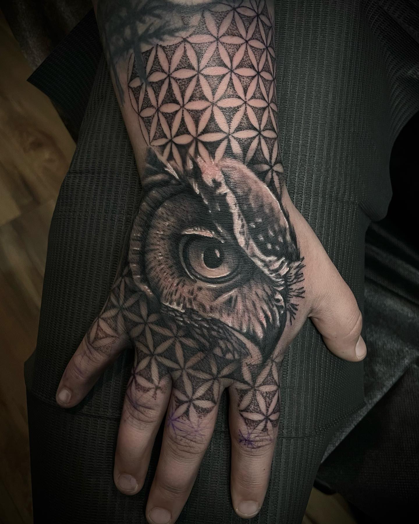 Tattoo by @jared_blue — realism, geometric