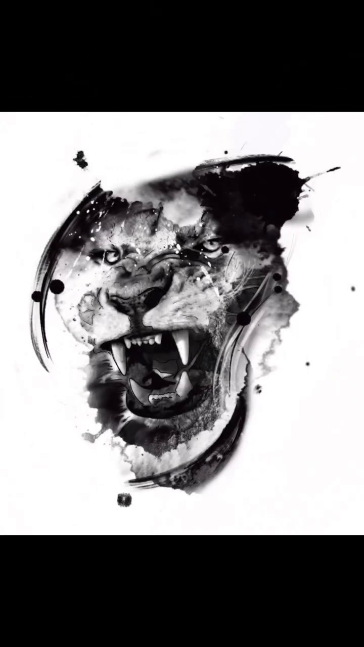 Lion's head realism tattoo by Hot Dawg