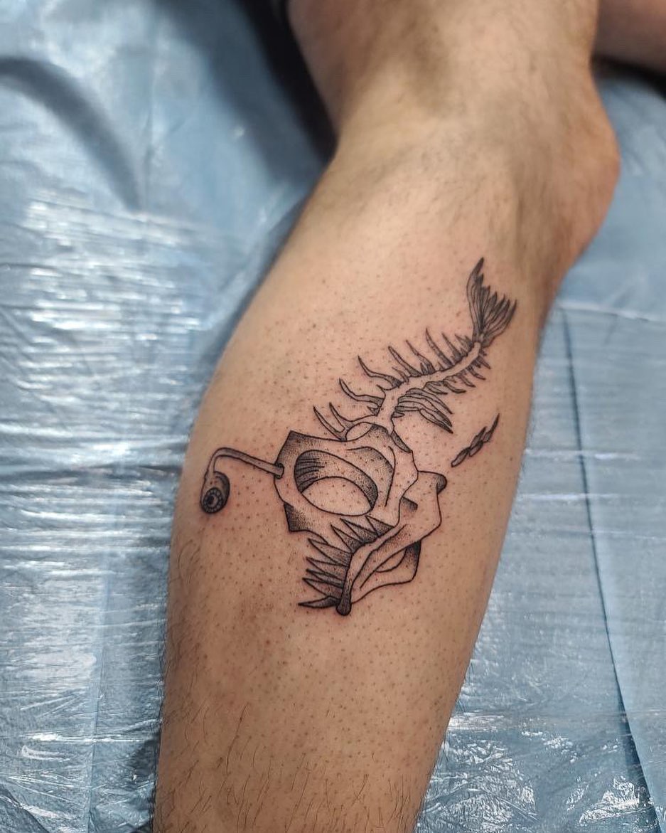 Tattoo by @tolo_tattoos — dotwork, black_and_grey