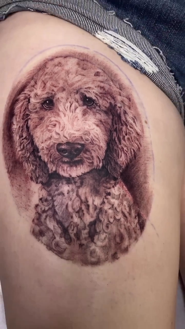 Dog portrait realism tattoo by Nance⚡