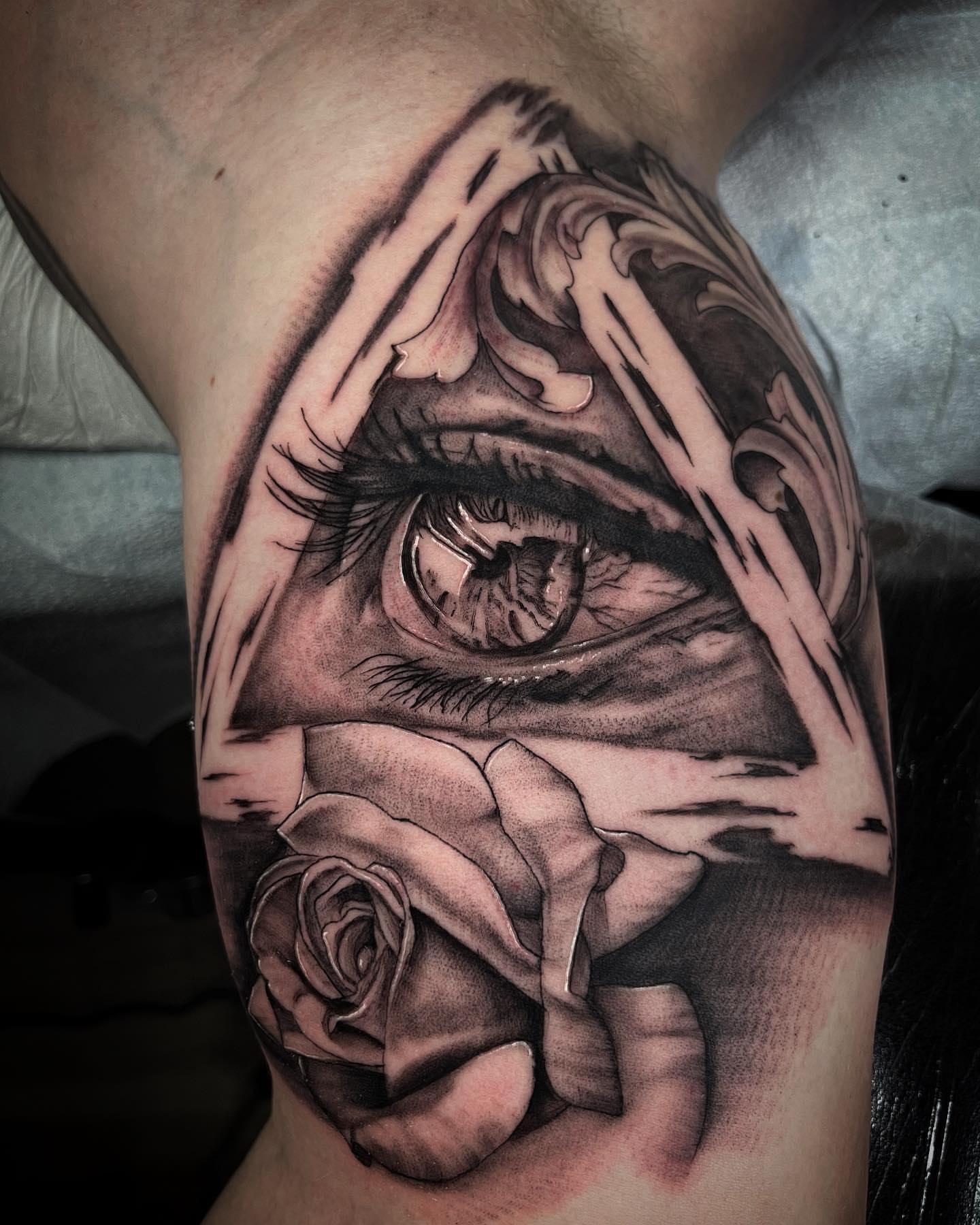 Tattoo by @kevinavila_tattoos — realism, black_and_grey