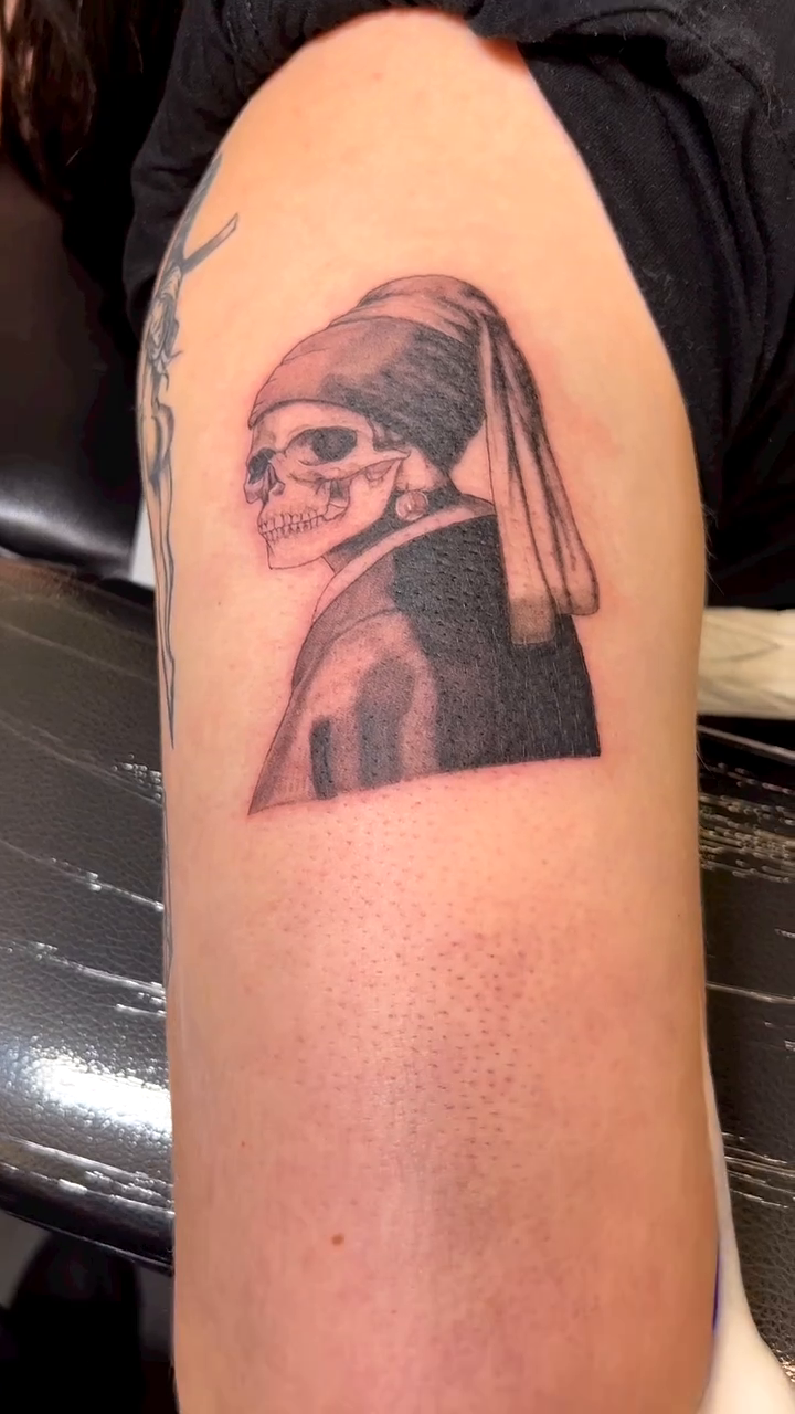 Tattoo by @bigheadtattoo — dark_realism, black_and_grey