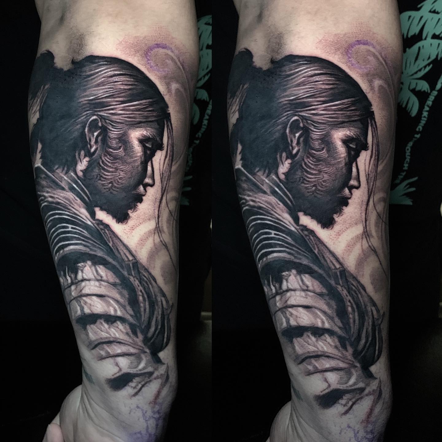 Tattoo by @roveink — black_and_grey, realism